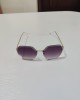 Rimless Trimmed Round Sunglasses