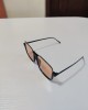 Fashion Style Half Frame Transparent Brown Sunglasses